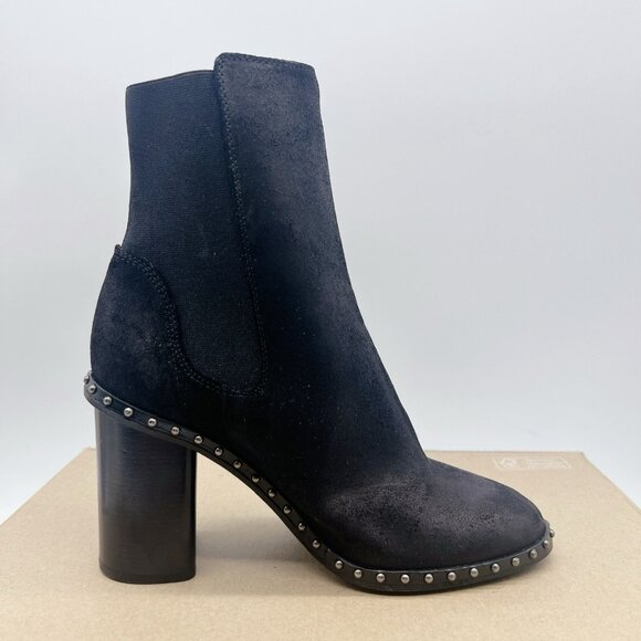 Rag & Bone Romi Studded Waxy Black Suede Chelsea Boots Womens EU 35 US 5 $595 - Picture 9 of 12